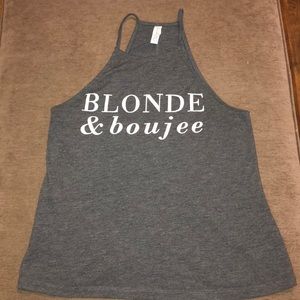 Gently Used Grey with White Print Tank Small